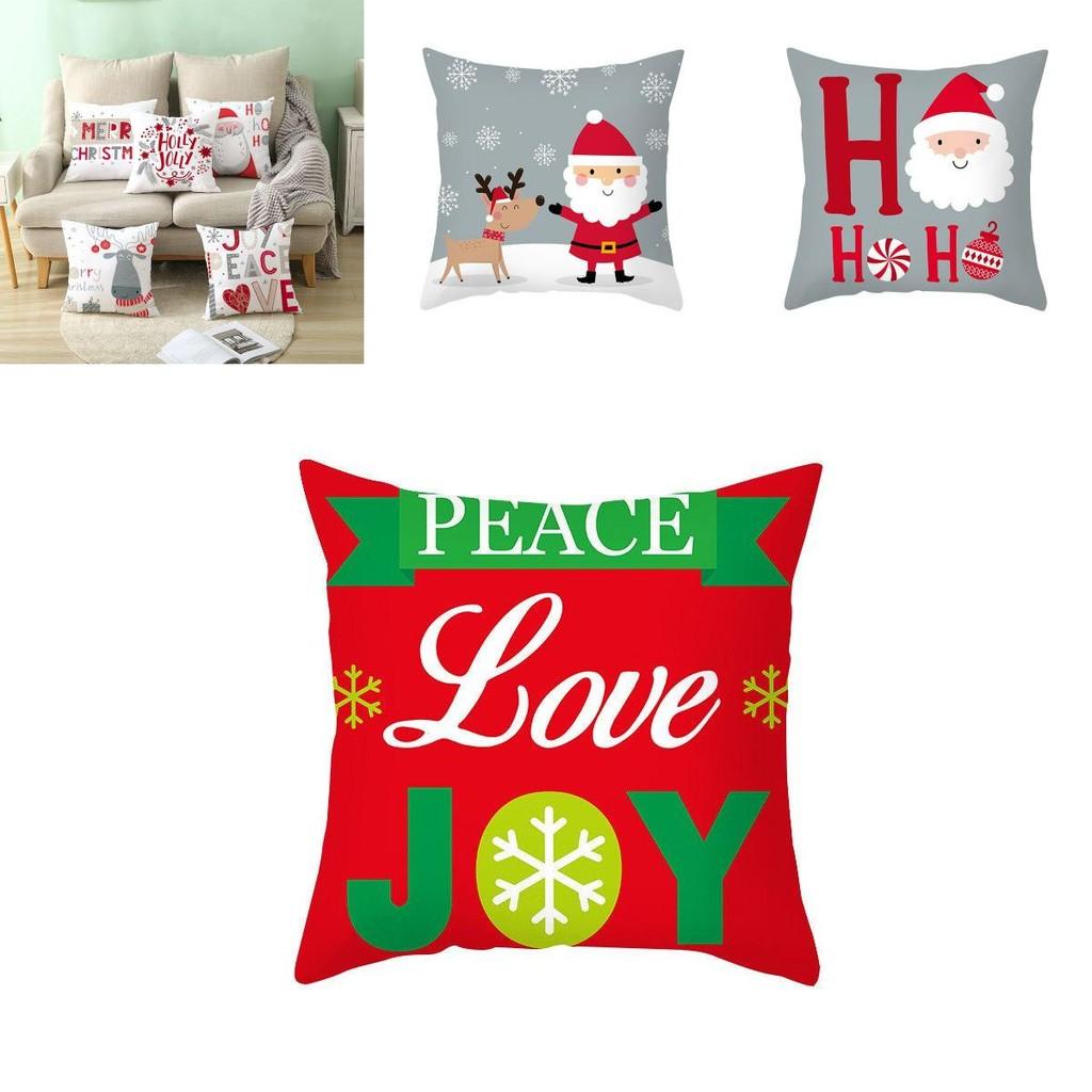 Luxurious Peach Skin Velvet Christmas Cushion Cover With Charming Santa Claus Print For Home