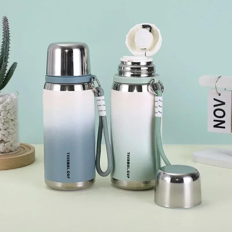 Термос из нержавеющей стали, большая емкость для воды, портативный стакан для студентов, путешествий, спорта, фитнеса, напитков