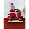 Christmas Decoration Small Wooden Decors Christmas Gift (Santa On Scooter Engraved In Wood) Latest