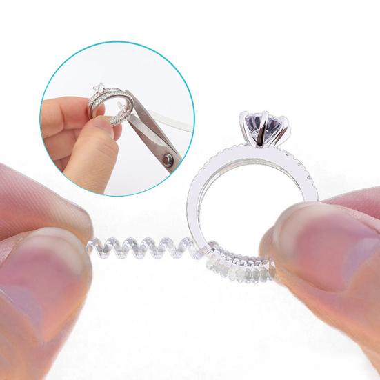 1 комплект регулятора размера кольца с внутренней прокладкой, прозрачный безболезненный гибкий многоразовый универсальный ювелирный комплект, подходящий для свободного кольца на палец, спиральный переходник, комплект пружинного шнура