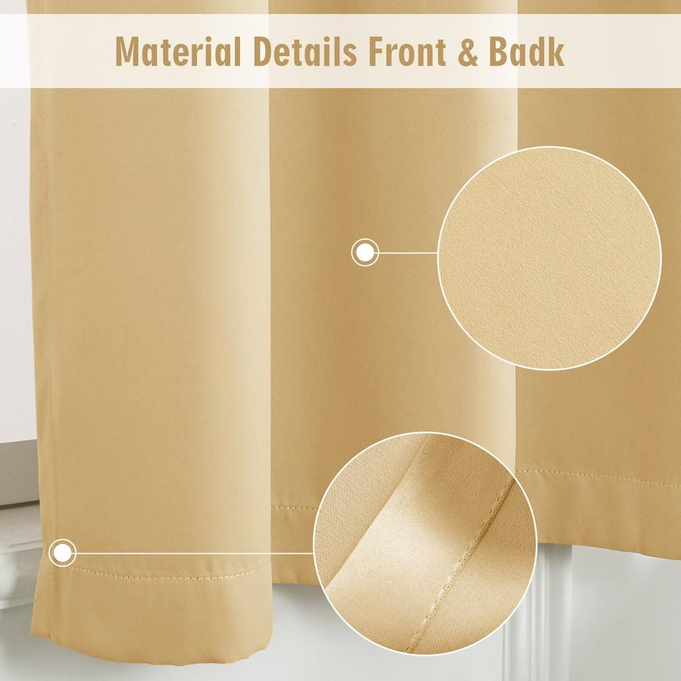 Opaque Curtains with Eyelets, Thermal Curtains, Heat Protection, Blackout Curtains