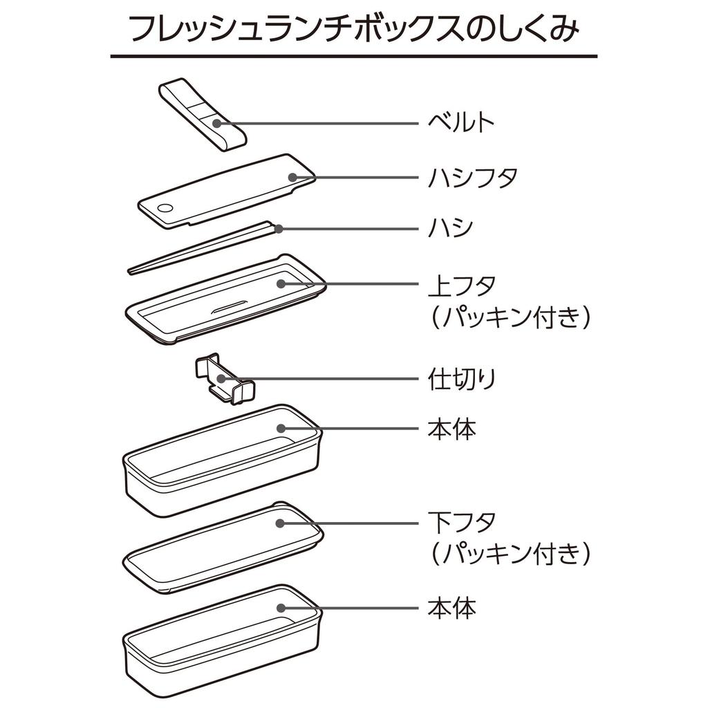 Термос Bento Box 2 Tier Fresh Lunch Box с хаши 980 мл Черный Серебристый DJS-981W BKSL
