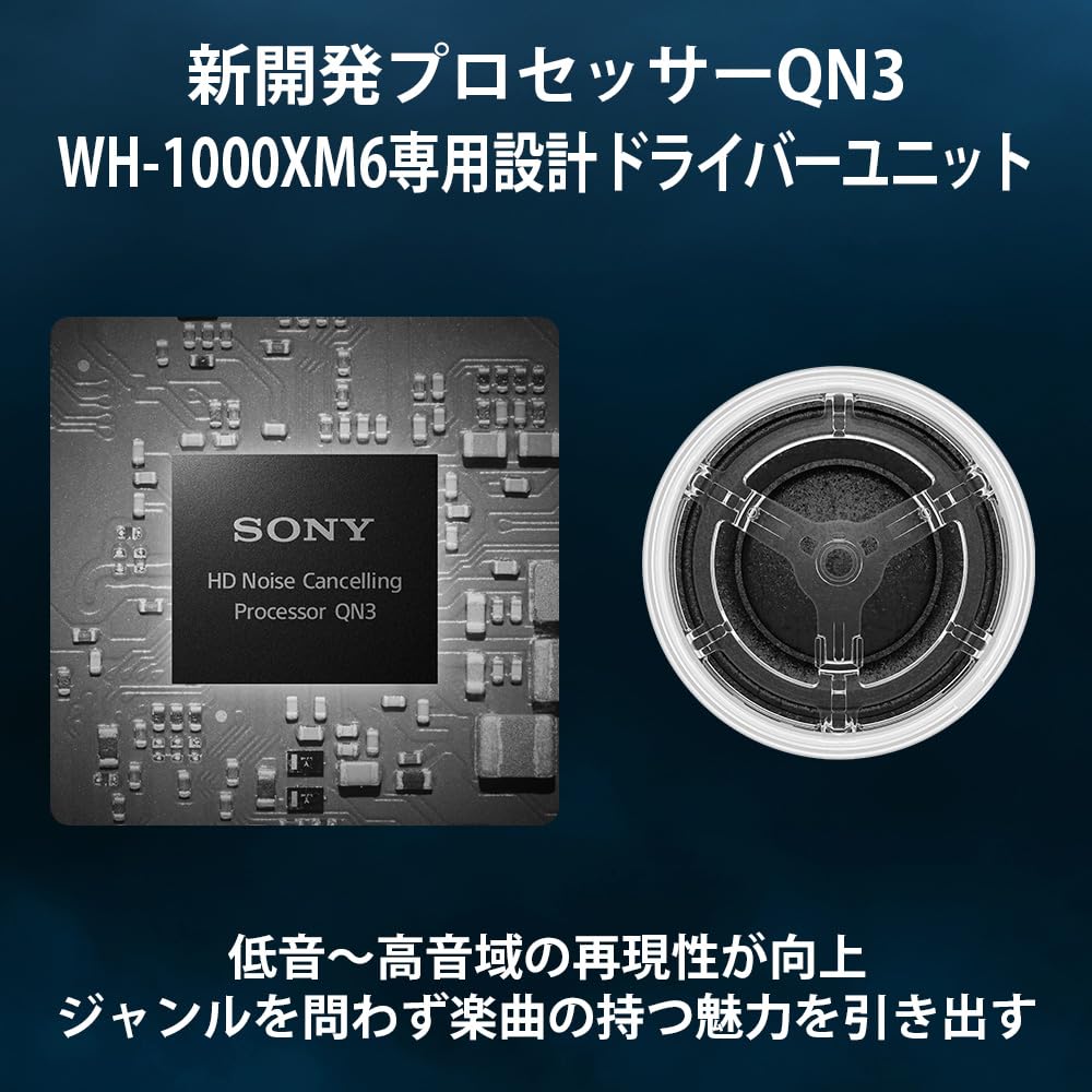 Sony WH-1000XM6 Black Wireless Headphones: World-Class Noise Cancelling, Bluetooth, Long Battery Life, Foldable, Ambient Sound Capture