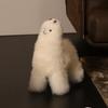 INJOI Plush Alpaca (B) Fluffy, Cute, Handmade, Rare, Natural Alpaca Fur, Perfect Gift for Anniversaries and Special Occasions (45cm, White, A1004)