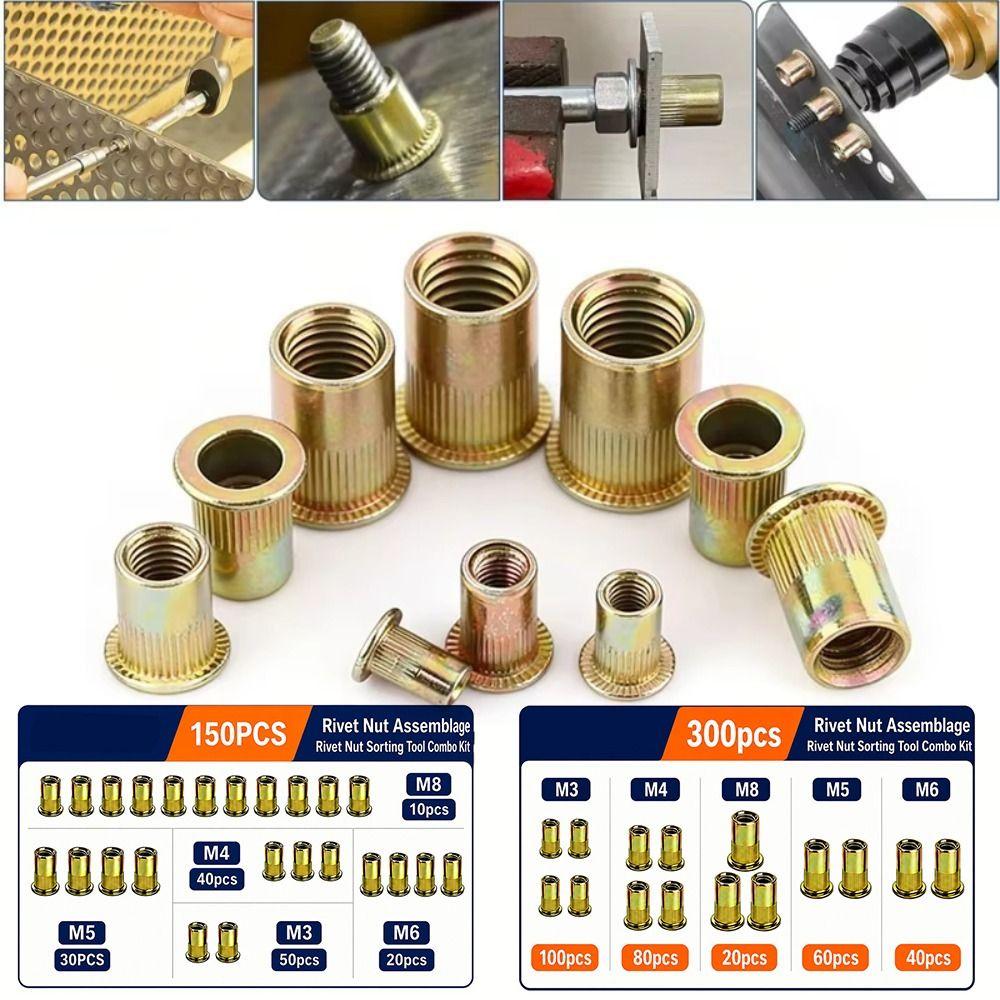 Nut Set Rivet Nut Tool Riveting Tool Heads Rivnuts Tool Threaded Rivet Nut Kit Riveting Work