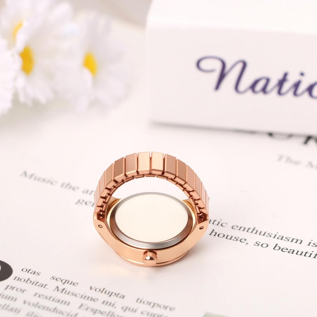 Милые и стильные женские кольцо-часы: Кольцо из нержавеющей стали, Универсальный размер, Кварцевый механизм, Модный аксессуар - Идеальный подарок на дни рождения,