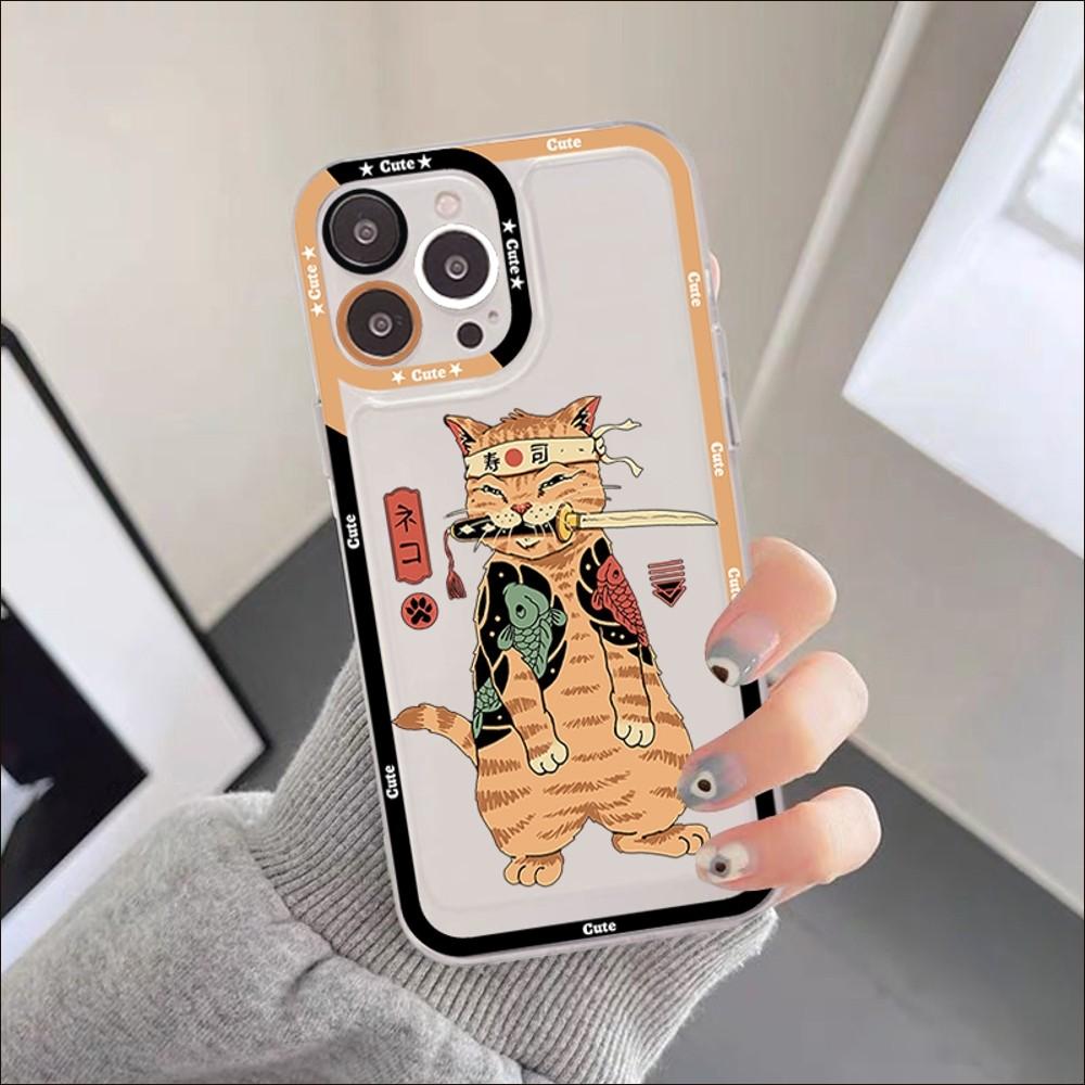 Чехол для телефона JAMULAR Neko Ramen Japan Cat Anime для IPhone 11 12 13 Mini Pro XS MAX 8 7 6 6S Plus X 5S SE 2020 XR, прозрачный чехол