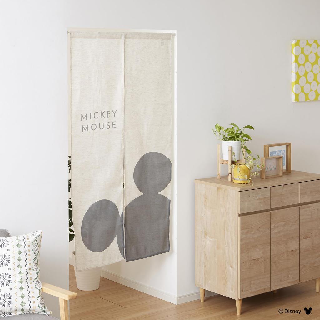 MORIPiLO Morishita Noren Room Divider Curtain Korean Style Mickey Mouse Beige 150cm Length Japanese Tapestry Character Goods Disney 4621243