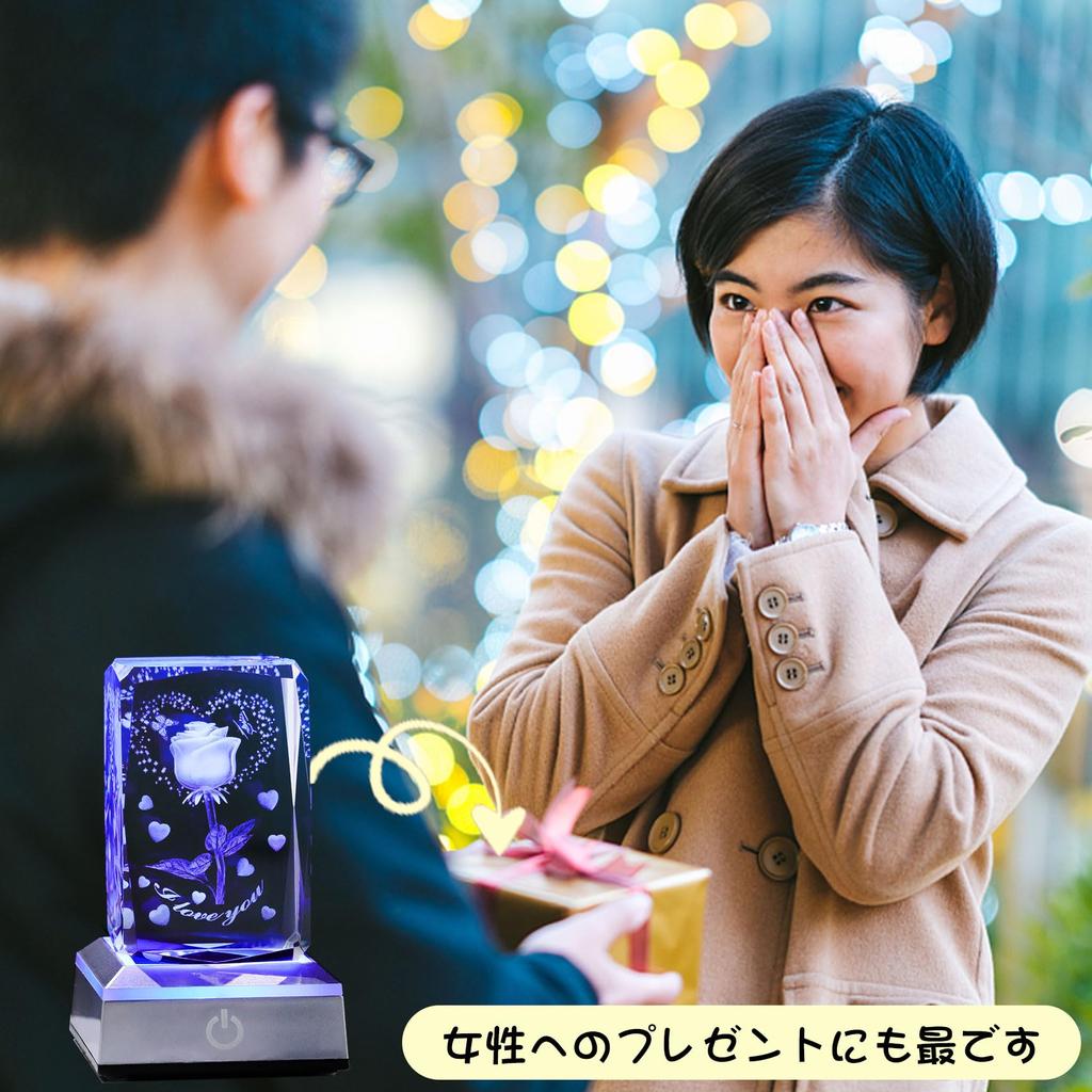 Kertari Подарок на годовщину Ее лечебные товары Женщины Популярный K9 Crystal Rose Искусственный цветок Свет День рождения Подарок на пенсию Валентина Свадьба