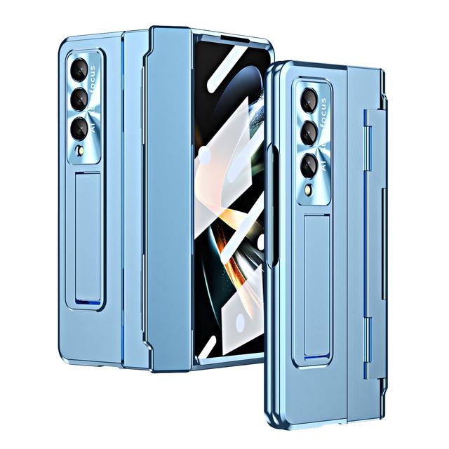 Жесткий доспех для Samsung Galaxy Z Fold 4 Fold3 5g, чехол-подставка, защитная петля, стеклянная пленка
