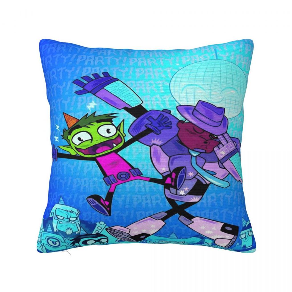 Cartoon Go Pillow Cover T-Teen Square Pillow Case Cushion Cover Retro Trendy Graphic Pillowcases For Sofa Home Decorative