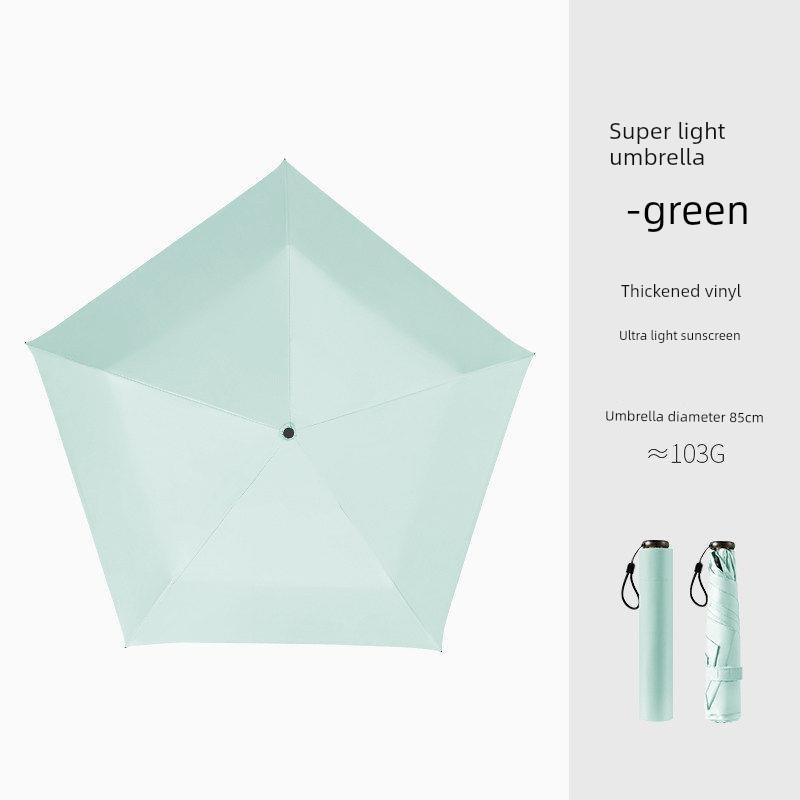 Black Vinyl Ultra-Light Pencil Umbrella, Large Size, Fiber Ultra-Light, 70% off Portable Dual-Use Umbrella for Sun and Rain, Fresh Style Student