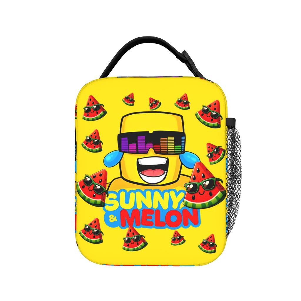 Sunny Surrounded By Watermelon Slices Lunch Bag For Child Print Office Lunch Box Funny Convenient Oxford Cooler Bag