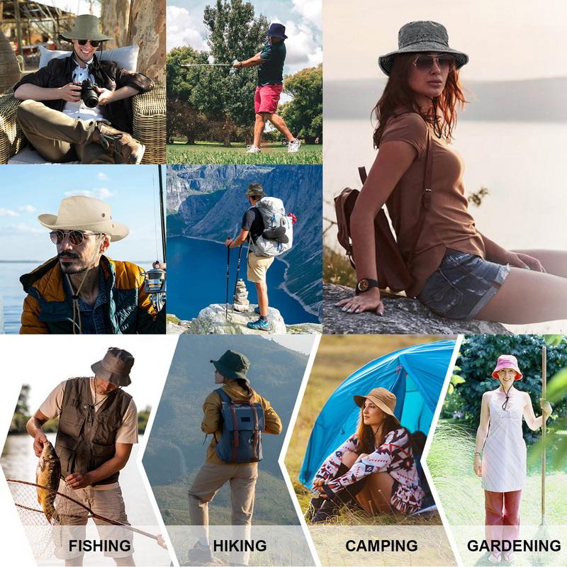 Шляпы от солнца для мужчин, складная шляпа-ведро с широкими полями, защита от ультрафиолета для женщин, сафари, велоспорт, рыбалка, пляжный отдых, пеший туризм, скалолазание на открытом воздухе