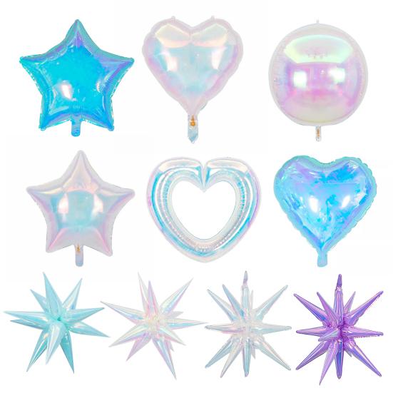 2 шт. переливающихся 4D воздушных шара, большой голографический фольгированный шар, радужный майларовый алюминиевый шар для украшения дня рождения, свадьбы, детского душа