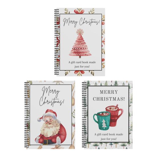 Книга для подарочных карт на Рождество, многоразовый альбом для подарочных карт, держатель для подарочных карт для студента колледжа, на спирали, сделай сам подарок для друзей и семьи