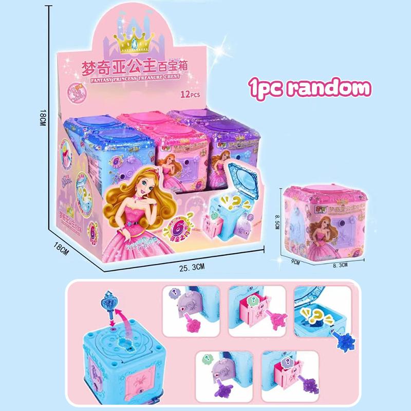 Принцесса Мэнция Волшебная книга Сюрприз Ключ Разблокировка Сундука с сокровищами Ящик для хранения Маленькая девочка Играет Дом Игрушка Слепая Коробка