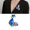 Enamel Foxes Brooch Rhinestones Charm Pin Animal Badge Jewelry Backpack Decoration Fashion Accessories for Jackets