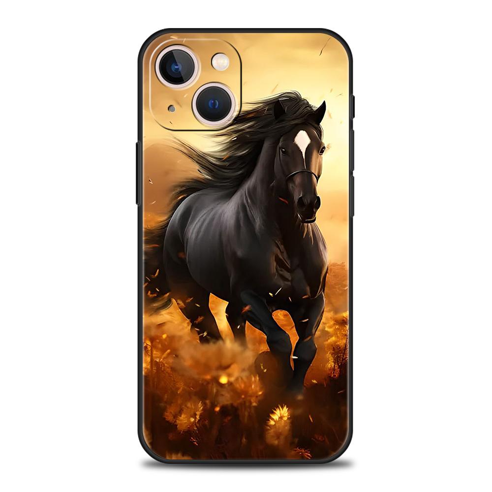 Чехол для телефона с изображением лошади для iPhone 15 14 13 12 Pro Max XR XS X 11 7 8 Plus SE 2020 13 Mini Силиконовый Мягкий Чехол Сумки Coque
