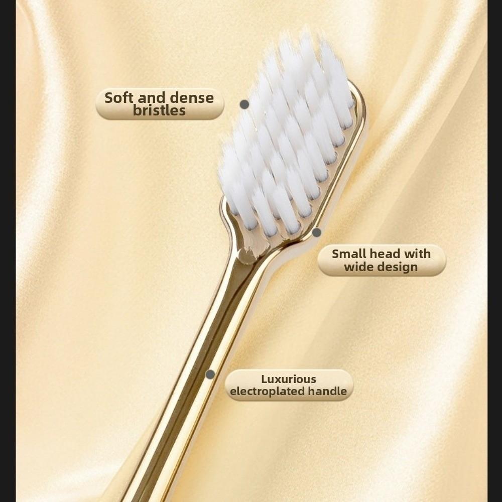 Gold Silver Dental Brushes Luxury Adult Tooth Brush Oral Care Manual Toothbrush Family Oral Care