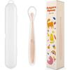 JOONIE Infant Soft Baby Food Spoon + Case Set, Beige, 1 Set