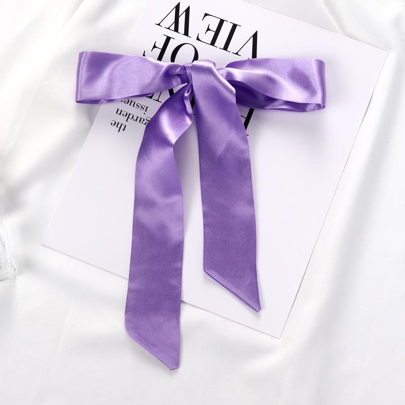 2024 Spring/Summer Women's Silk Scarf Headband: Thin, Narrow, Solid Color Ribbon for Ponytail, Bag, or Bow Tie Use