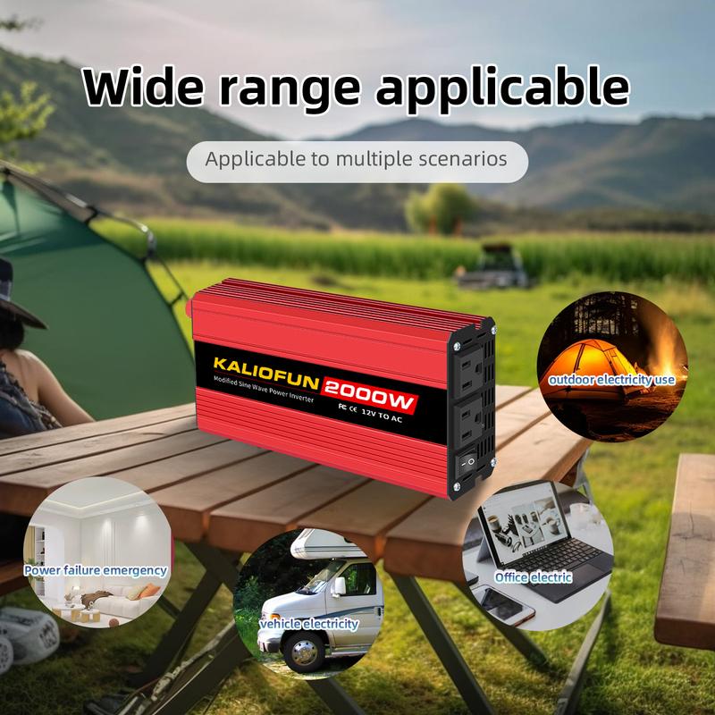 Intelligent Voltage-Stabilized Inverter US Standard 12V to 110V 1500W-3000W Modified Sine Wave Overload-Proof Car Converter Kali