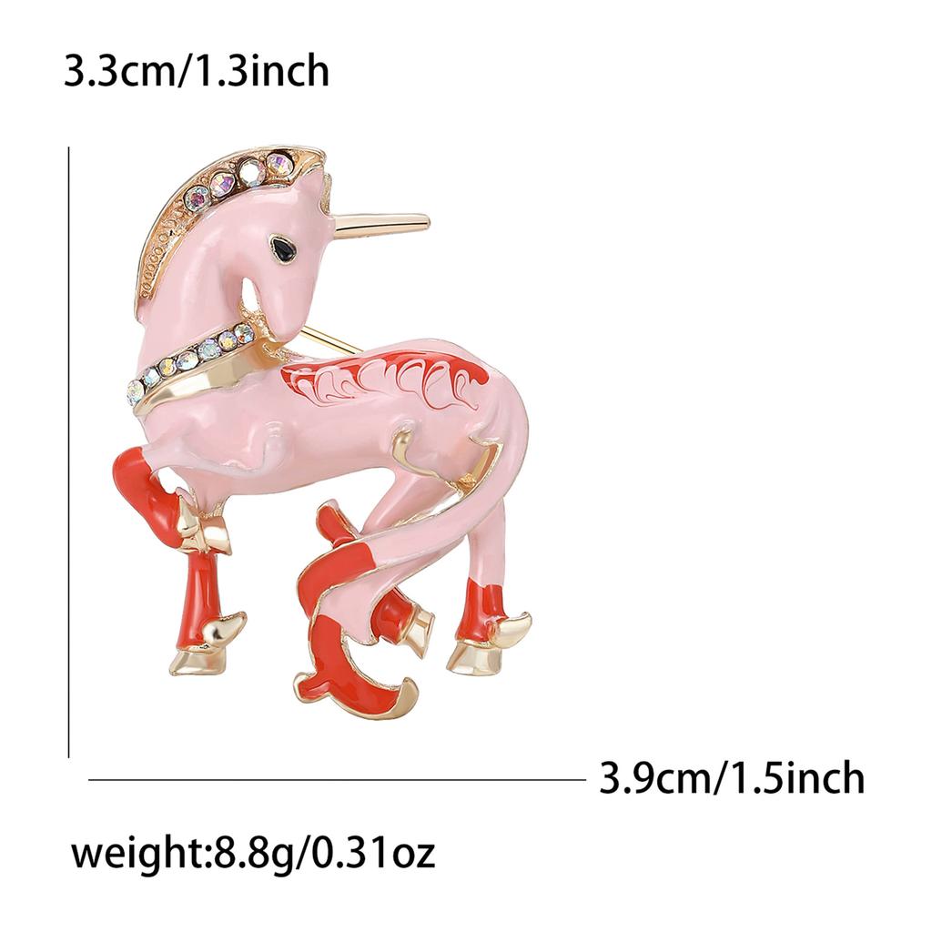 Винтажная брошь из эмалевого сплава «Единорог» в виде мультфильма, женская одежда, корсаж, ювелирные изделия, булавка