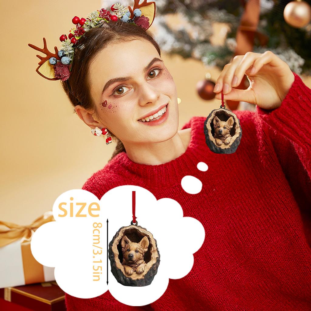 2D Acrylic Animal Christmas Decoration Christmas Tree Pendant