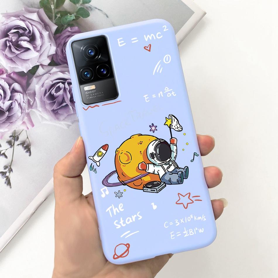 Чехол для Vivo V21e Чехол Vivo V21E 4G V 21E V2061 Милый Мультяшный Конфетный Цвет Мягкий Силиконовый ТПУ Задняя Крышка Телефона