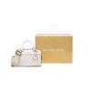 Michael Kors Classic Monogram Print Commuter Fashion Logo Coated Canvas Boston Bag Crossbody Handbag Women handbag White 35S2GTFC0B-LT-CRM-MULTI