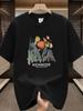 Heavy Pure Cotton Trendy Brand Printed Shortsleeved Tshirt Unisexs Summer New Casual Largesize Loose Versatile Top