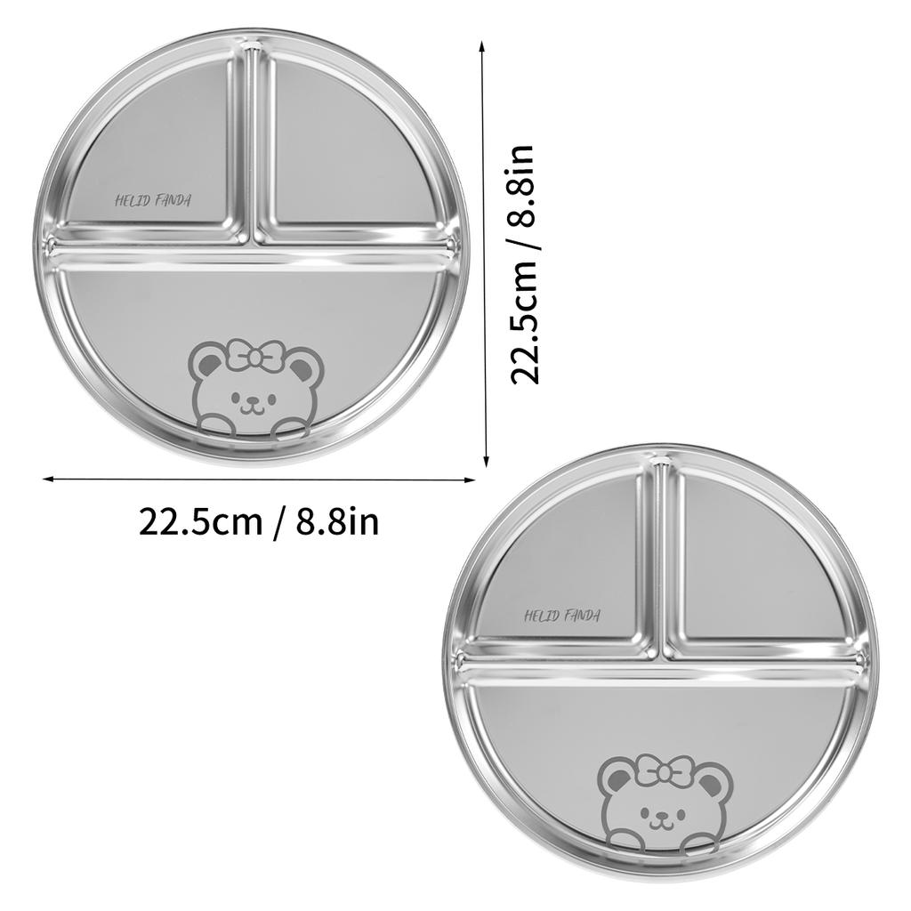 Разделенная тарелка из нержавеющей стали для западной кухни, блюдо для пасты, салата, барбекю, штабелируемая тарелка для завтрака, кухонная утварь