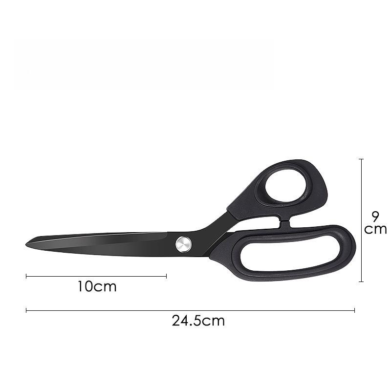 Rubber Handle Lightweight Black Titanium Coated Fabric Scissors Sewing Craft Shears Cloth Cutting Tool for Home Office