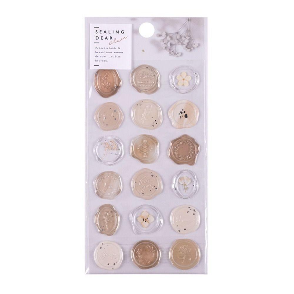 Transparent Retro Wax Stamp Sticker Decorative Envelope Seal Sticker DIY Scrapbooking