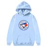 Худи с логотипом бейсбольной команды Toronto Blue Jays Модные свитшоты Осень Зима Худи-пуловер Свободные Одежда в стиле High Street Спортивная одежда