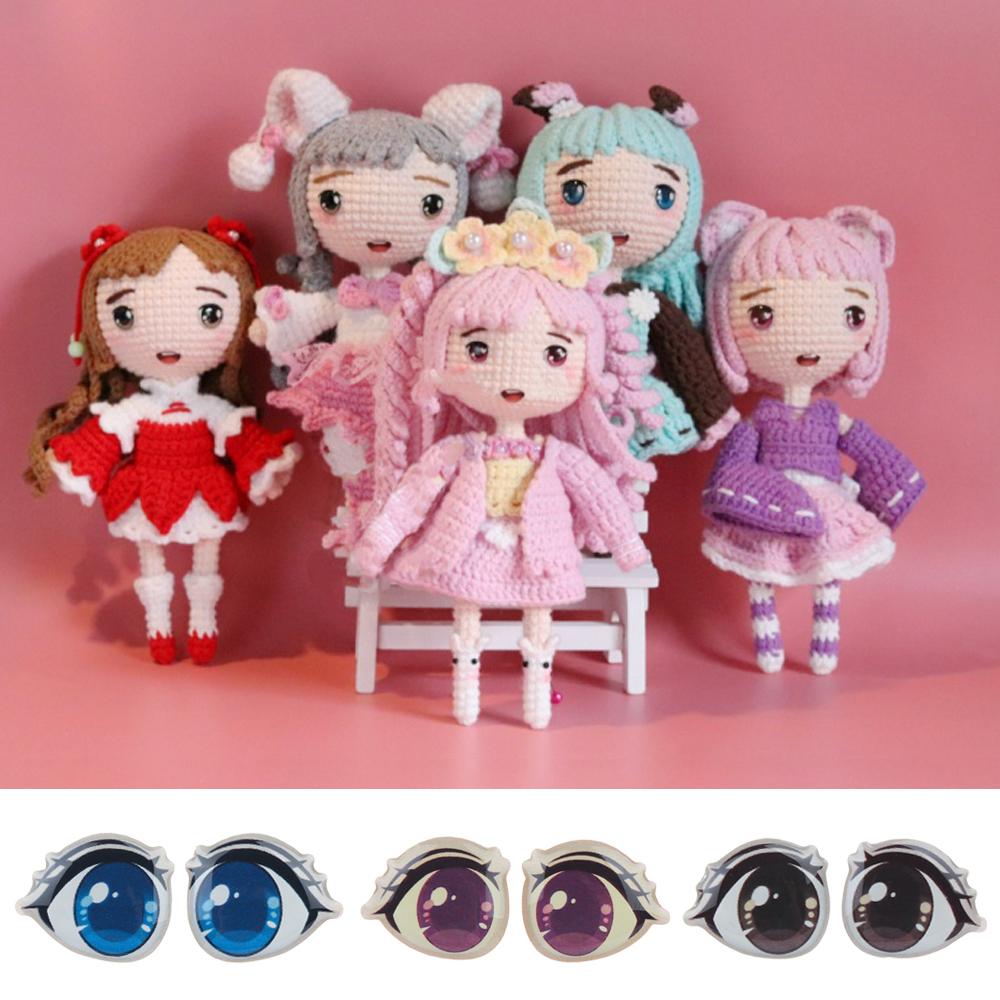 Стеклянные кристаллы Наклейки Лицо Орган Пастер Мультфильм Глаза Наклейки Аниме Фигурка Кукла Глаза Чипы Бумага