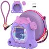 Жесткий чехол с силиконовым покрытием и крышкой-диском Zoom для Tamagotchi Paradise с защитной пленкой для экрана и встроенными подставками. Открывающийся. Ударопрочный.