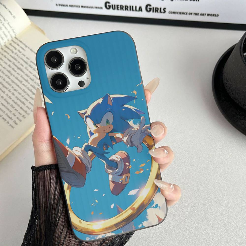 Game S-Sonic Movie Anime For IPhone 15 16 17 14 13 12 11 Pro Max 16E 16 Plus 17 Air Corrugated Shockproof Phone Cover