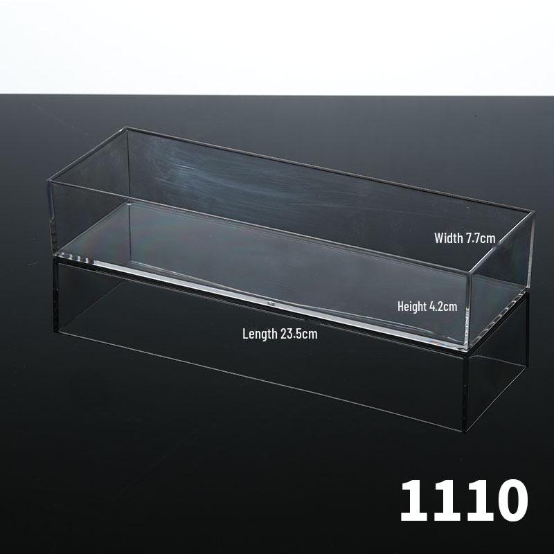 Transparent Acrylic Desktop Storage Box: Rectangular Mirror Cabinet for Cosmetics, Stationery, or Kitchen Essentials