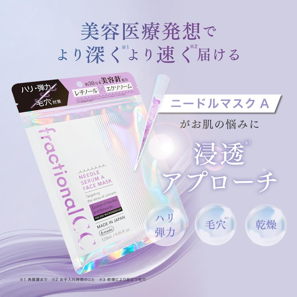 Fractional CC Needle Mask Made In Pore 6 Masks X 2 Sets A, Japan, Retinol, PDRN, Exosomes, Reducing, Firming, Elasticity,