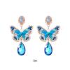 2Pcs Earrings Drops Butterflies Earring Personality Creatively Pendant Dangle Crystal Elegant Jewelry Accessories