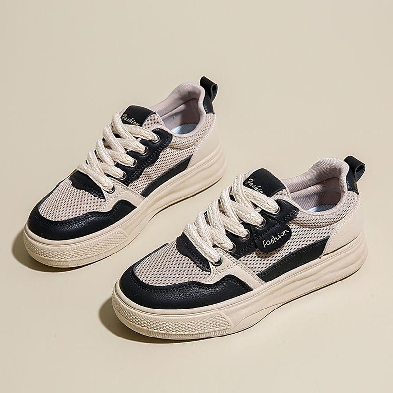 2025 Summer Women's Shoes New Breathable Canvas Shoes Women's Korean Version Versatile Platform Sports Casual Low-top Board Shoes Trendy Shoes