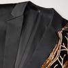 Mens Fashion Panelled Shiny Sequin Tuxedo Suit Jacket Blazers