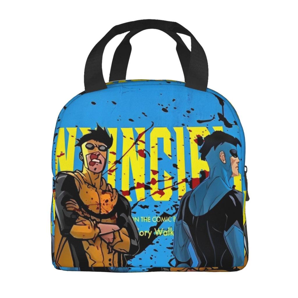 Invincible Hero Anime Cartoon Logo Product Insulated Lunch Bags For School Food Storage Bag Portable Thermal Cooler Lunch Boxes