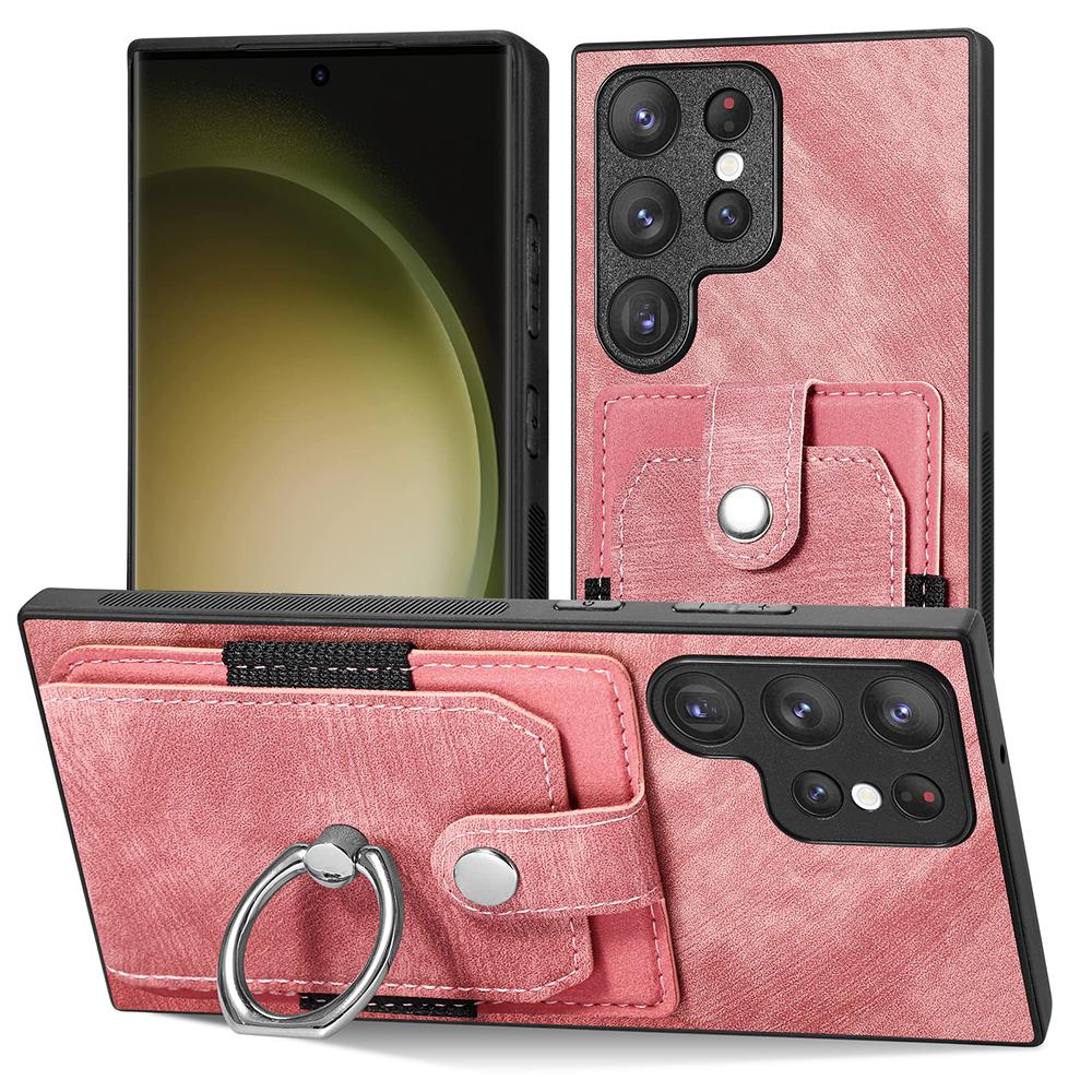 Чехол-кошелек со слотом для карт Samsung S23 S22 Ultra S21 S20 Fe A14 A34 A54 A13 A23 A33 A53 A12 A32 A52/iphone 14 13 12 11, кожаный чехол с держателем для кольца на палец