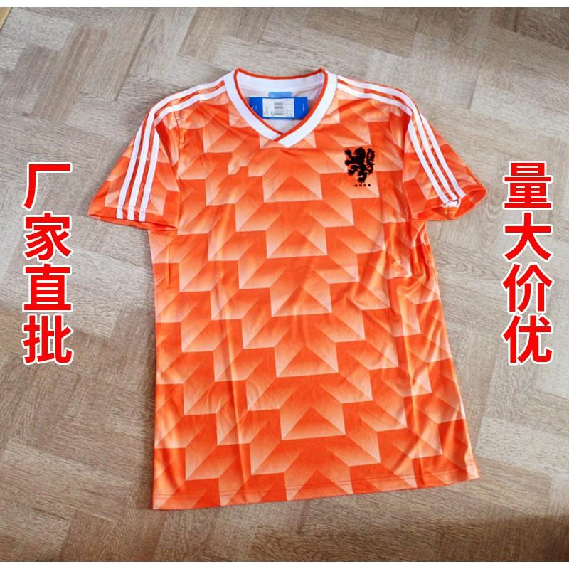 1988 Netherlands Retro Football Jersey Adult Short Sleeve Training Shirt Sports Fans