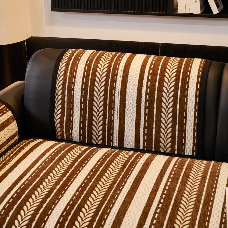Чехлы для диванов Line Jacquard Chenille, роскошные нескользящие мягкие чехлы для диванов, полотенец, подушек, чехлы для гостиной, современный домашний декор