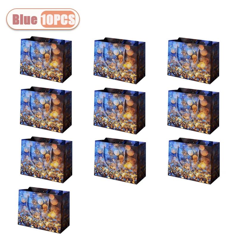 1-20 шт. Многоразовые подарочные бумажные пакеты для Рождества, дня рождения и вечеринки, пакеты-тоут для упаковки конфет, для праздничного и повседневного хранения подарков