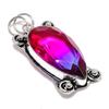 Bi-Color Tourmaline Gemstone Handmade 925 Sterling Silver Pendant 2.17" D5O18